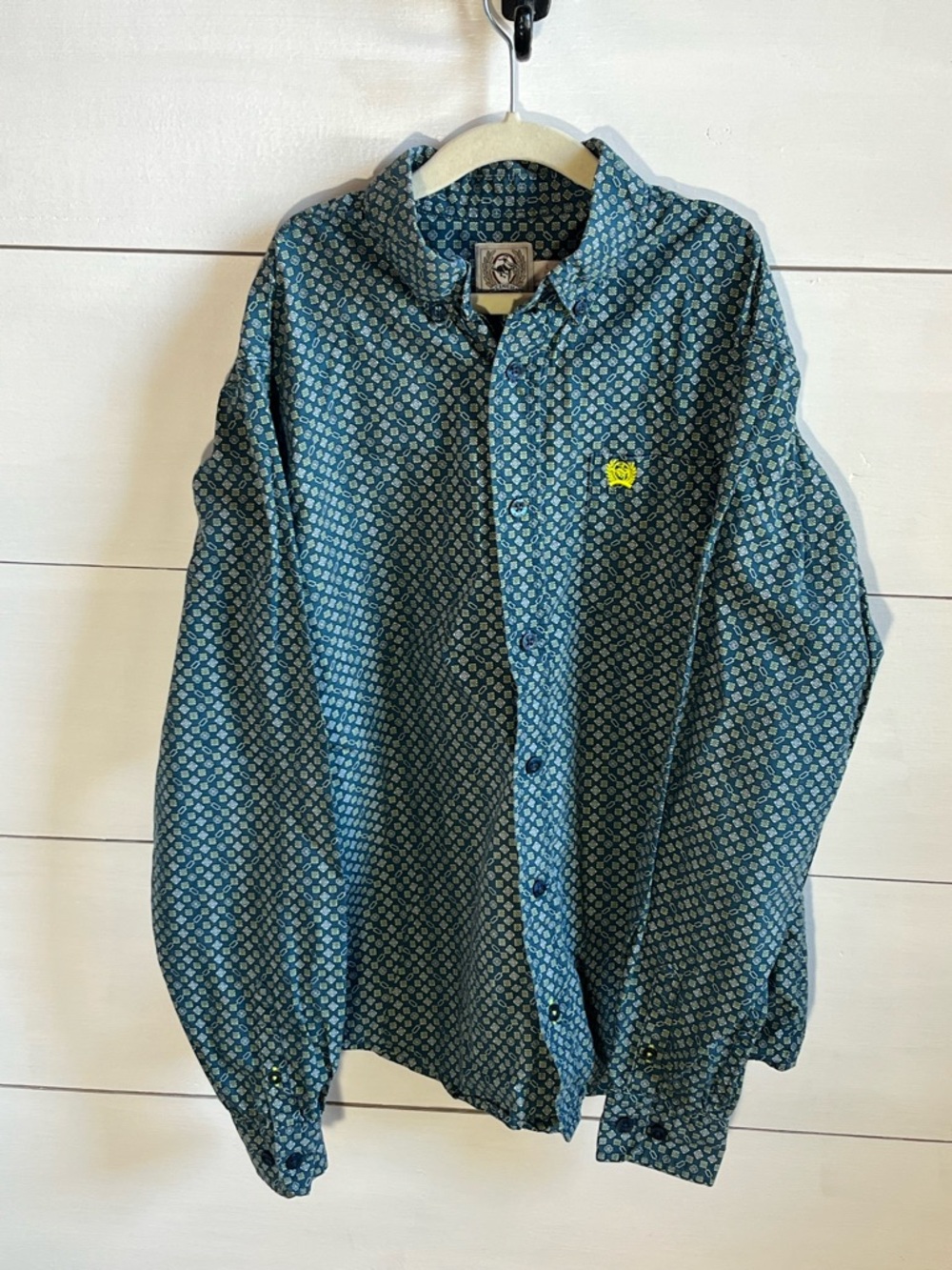 Cinch Blue Patterned Button-Up Shirt - Boy’s